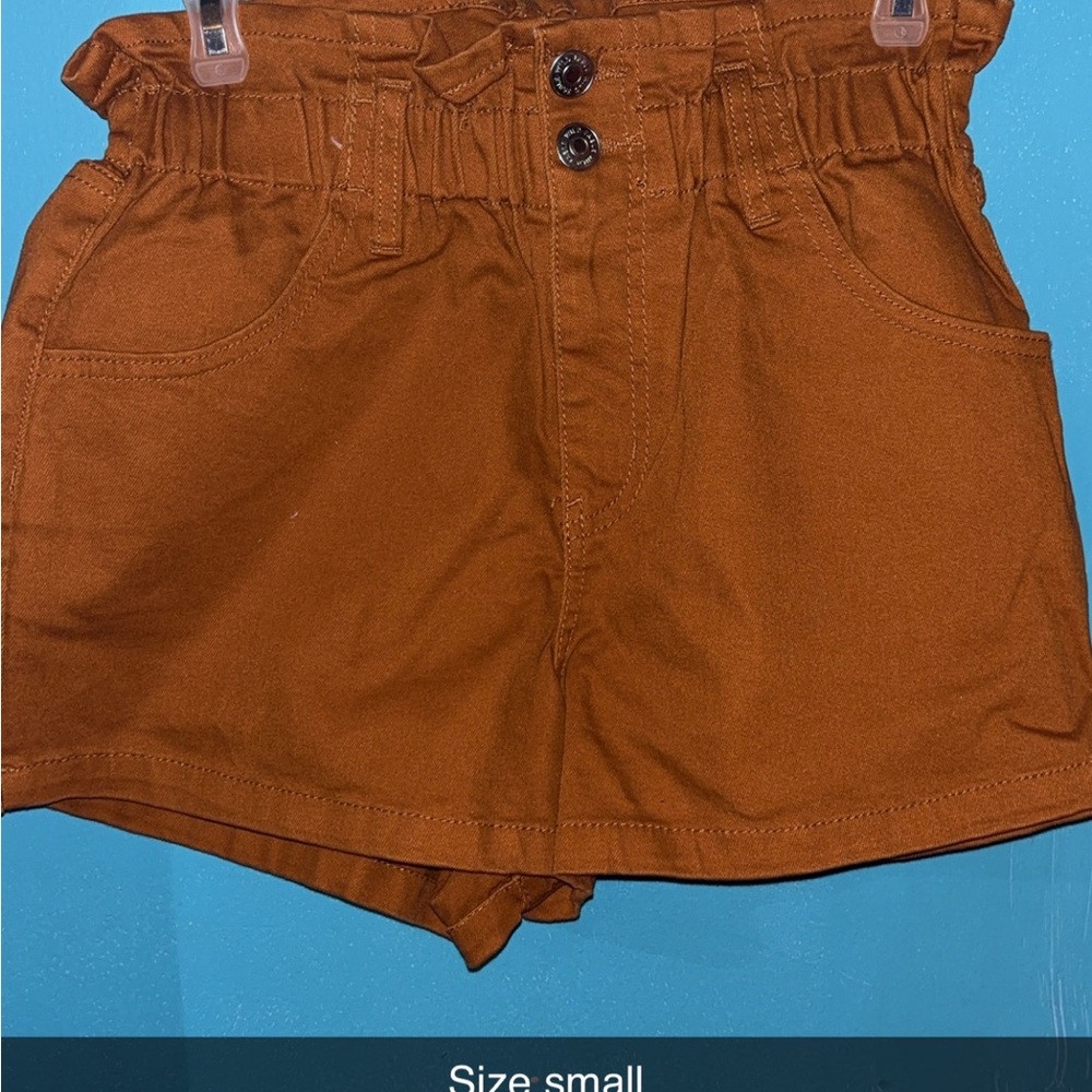 Casual Brown Cargo Shorts with Elastic Waist